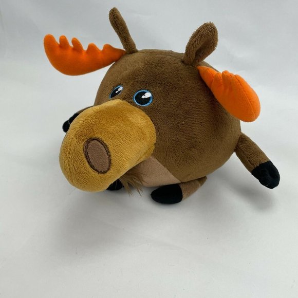 Orbiez Brown Moose 6" Plush Stuffed Animal Round Ball Big Nose - Picture 3 of 6